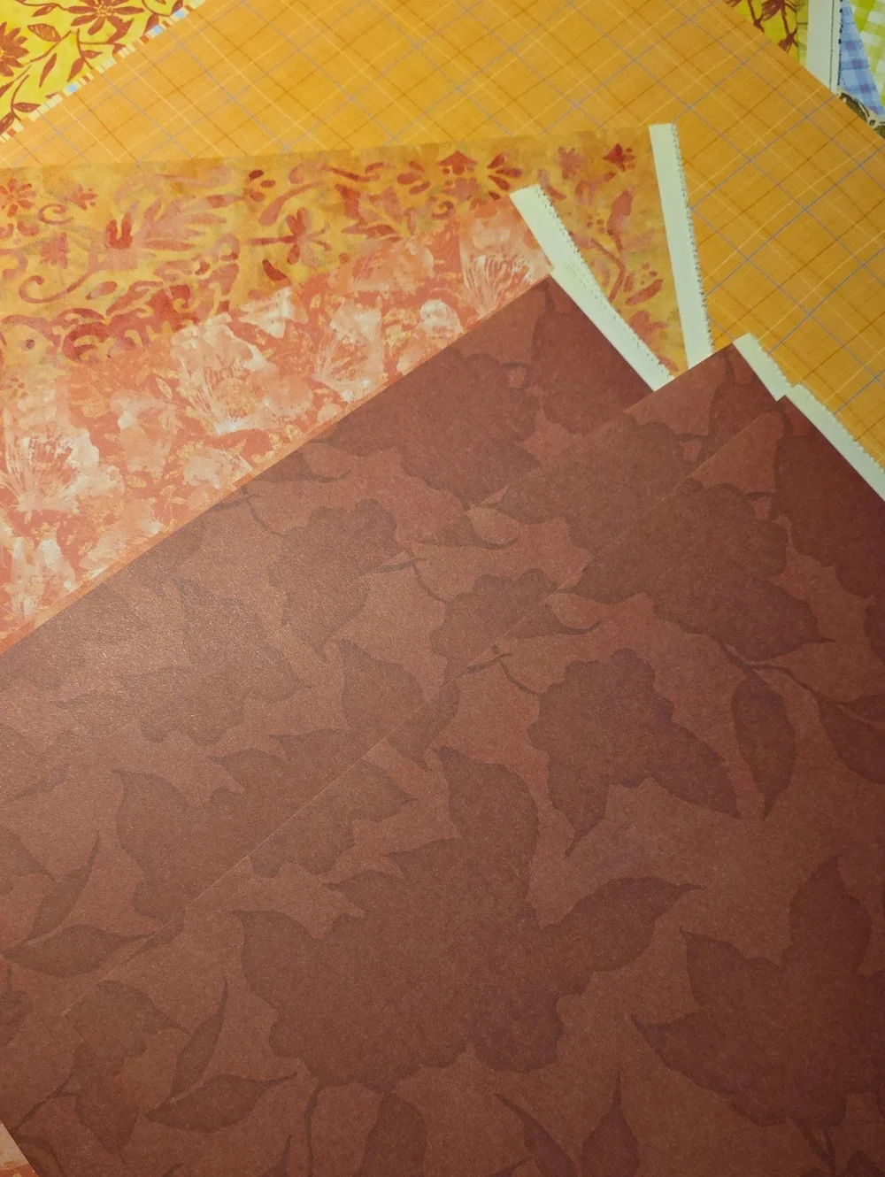 Autumn Pattern Scrapbook Paper Set - Warm Orange & Brown